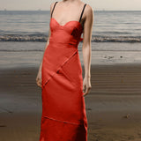 Gia Dress - Vermilion Linen - Heidi Merrick
