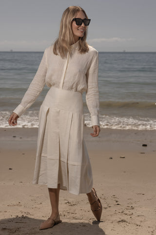 Ami Shirt - Ivory Tissue Linen