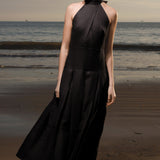Nysa Dress - Black Linen - Heidi Merrick