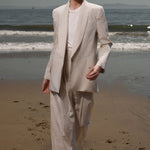 Zelda Blazer - Cream Ticking Stripe - Heidi Merrick