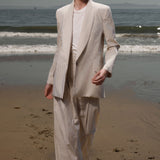 Zelda Blazer - Cream Ticking Stripe - Heidi Merrick