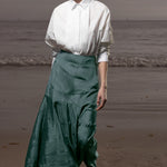 Gale Skirt - Stormy Blue Moire - Heidi Merrick