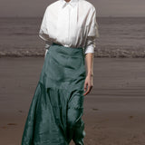 Gale Skirt - Stormy Blue Moire - Heidi Merrick