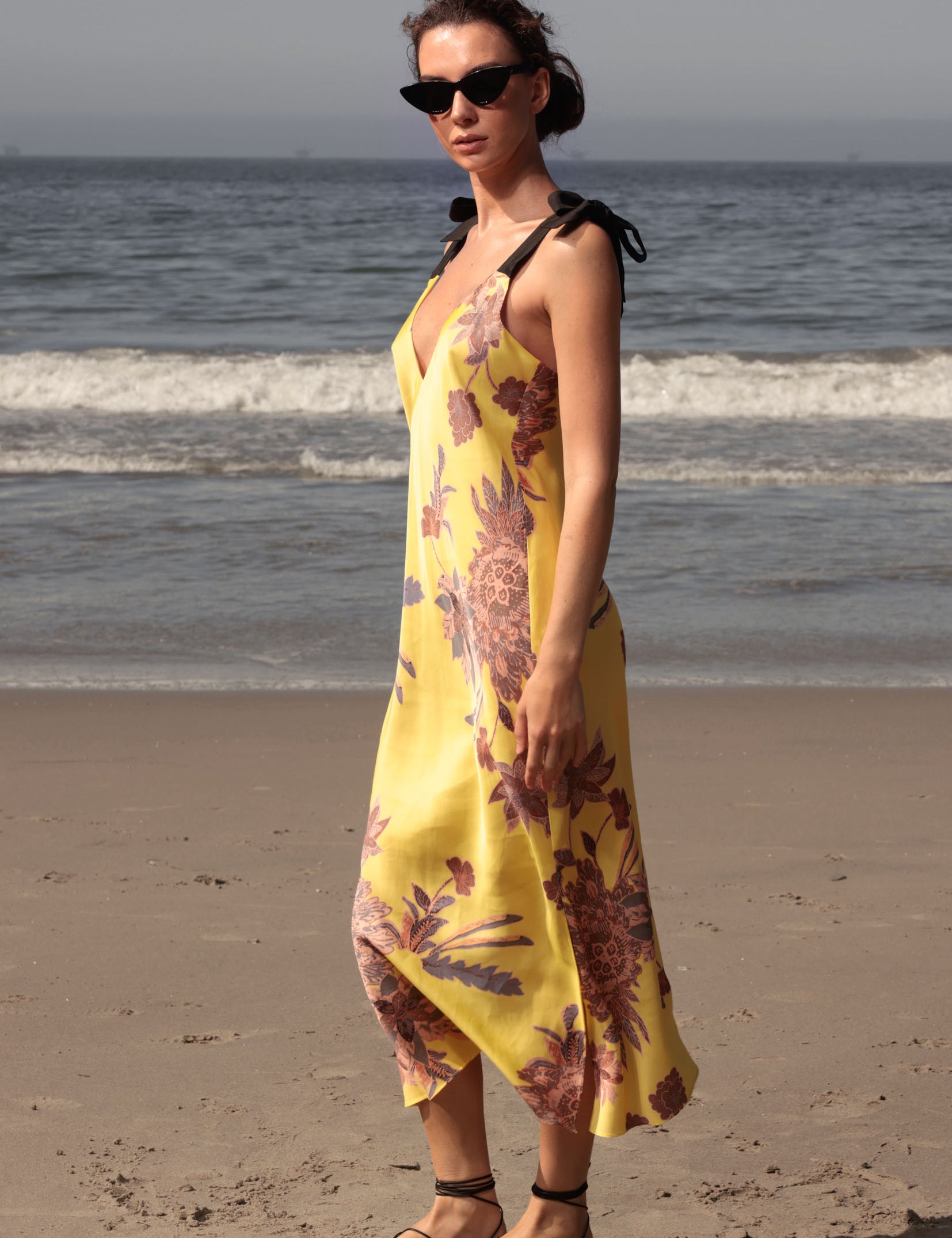 Marion Slip Dress - Yellow Batik