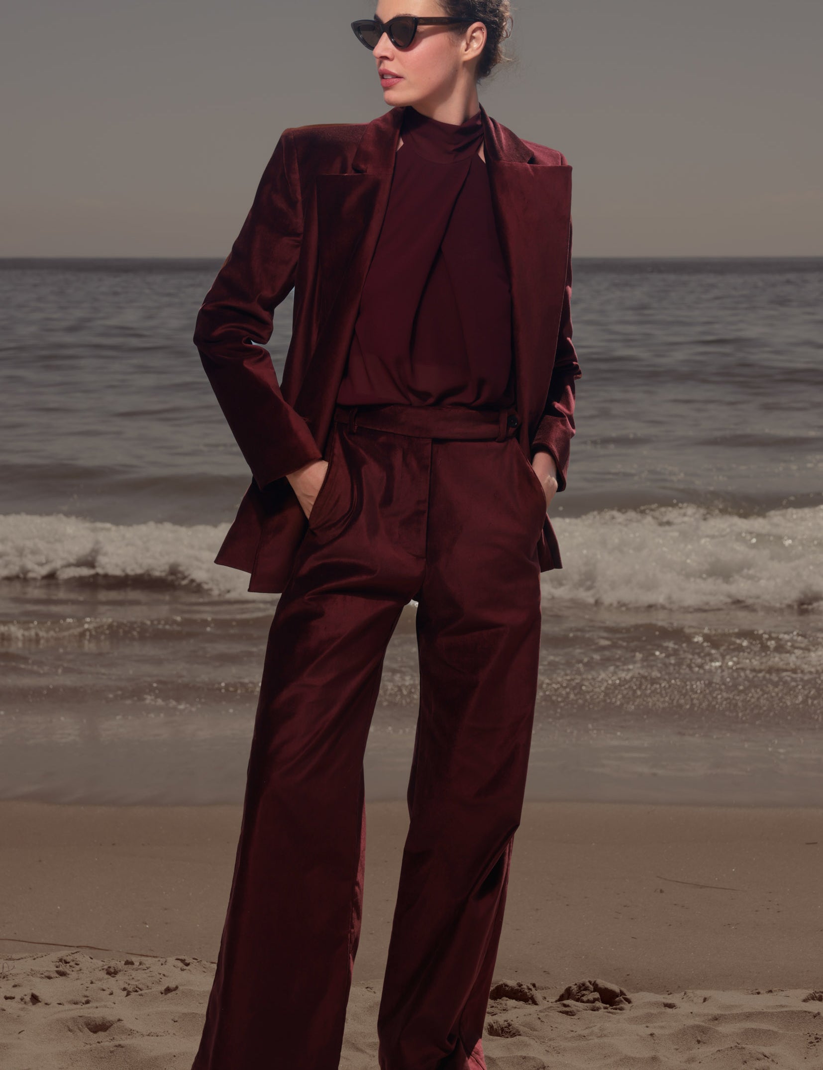 Alix Pant - Burgundy Velvet - Heidi Merrick