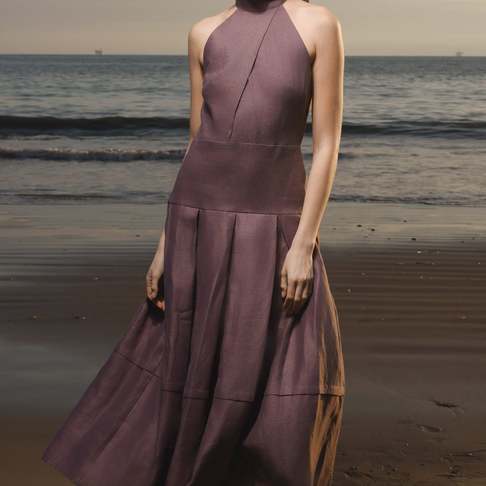 Nysa Dress - Lavender Linen - Heidi Merrick