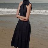 Ginger Dress - Noir Silk & Hemp - Heidi Merrick