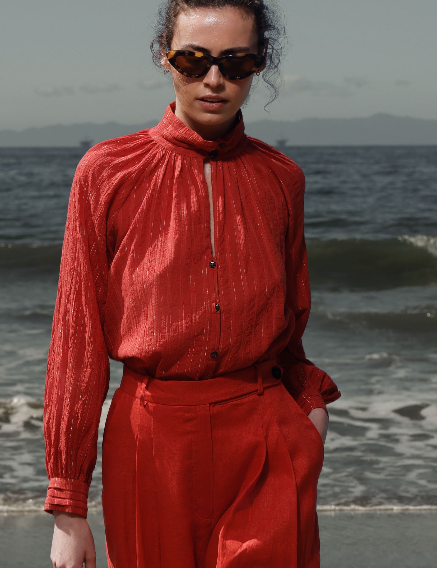 Stallion Top - Cotton Lurex Gauze - Heidi Merrick