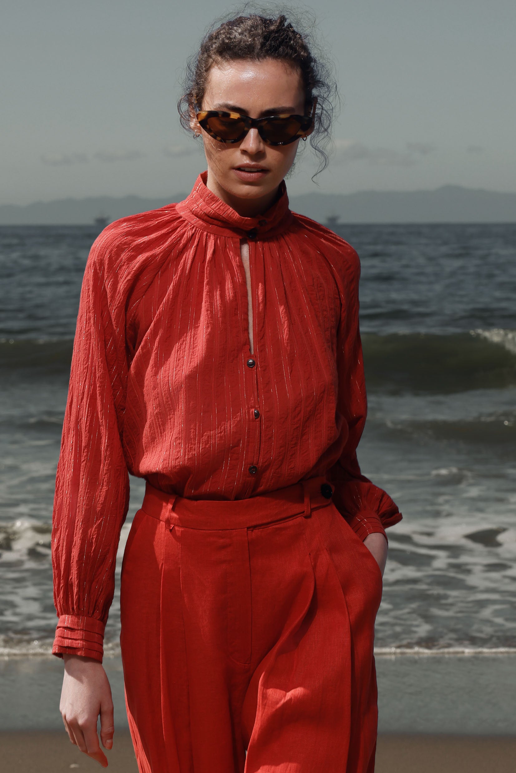 Stallion Top - Cotton Lurex Gauze - Heidi Merrick