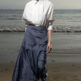 Gale Skirt - Blue Moire - Heidi Merrick