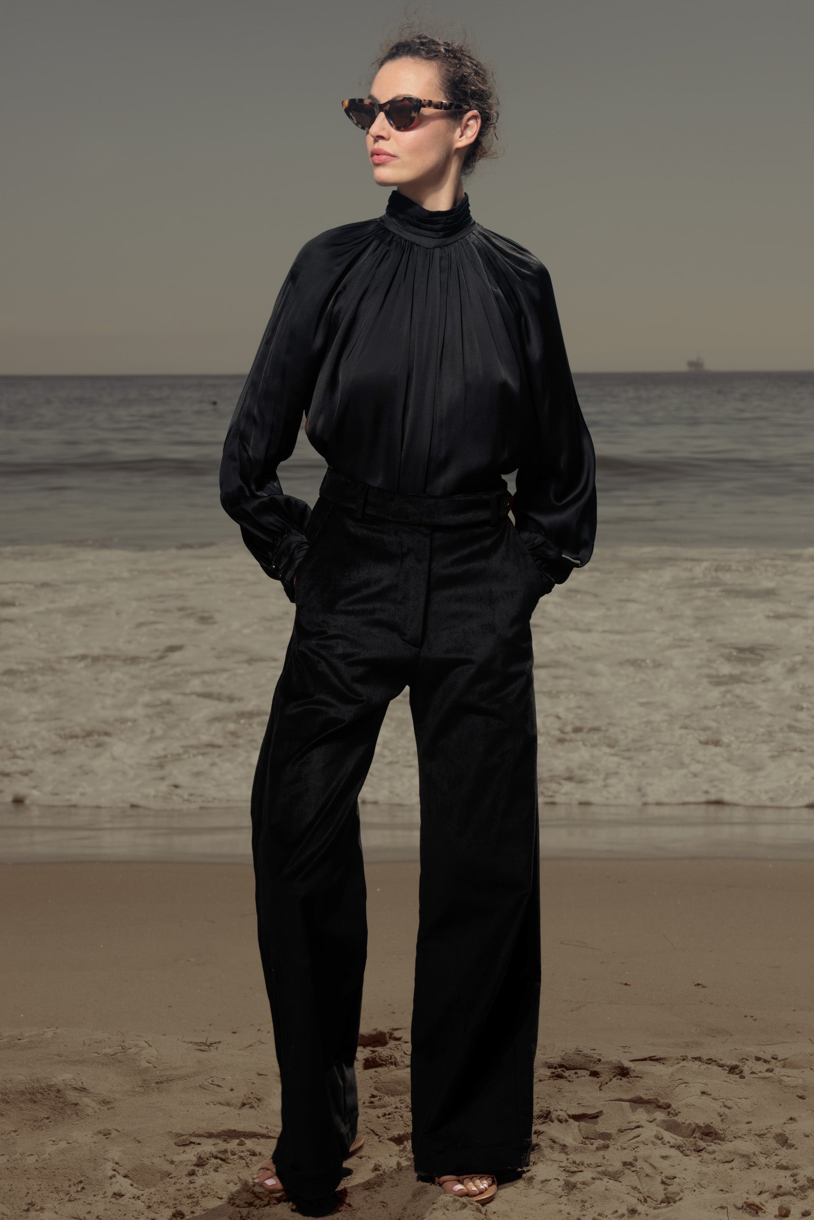 Alix Pant - Noir Velvet - Heidi Merrick