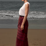 Geometry Skirt - Burgundy Moroccan Stripe