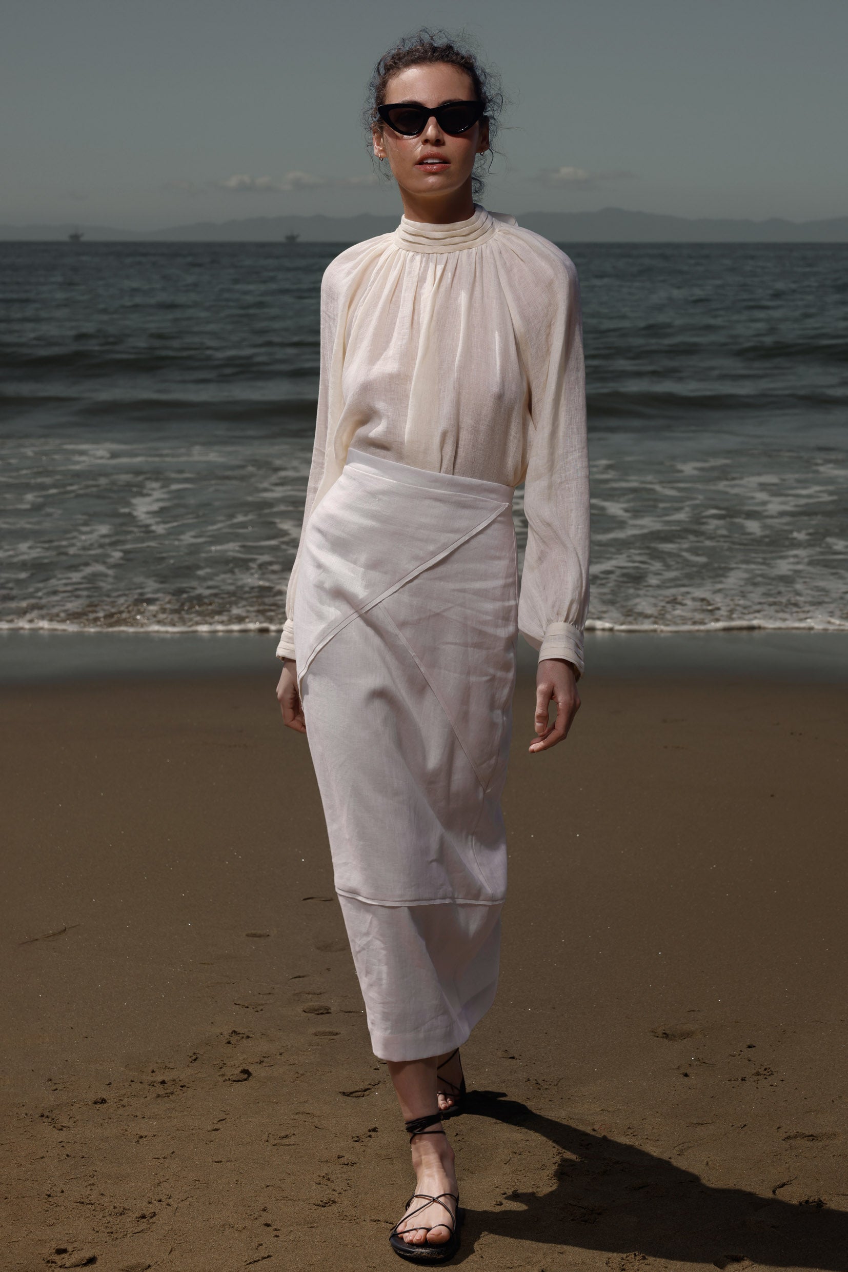 Verse Top - Ivory Tissue Linen - Heidi Merrick