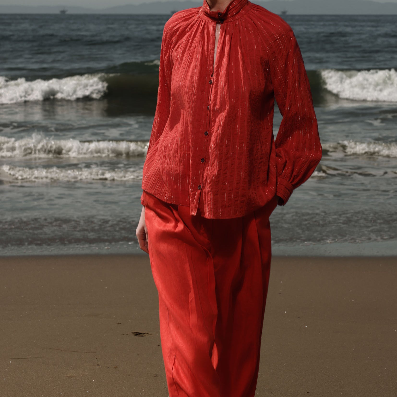 Stallion Top - Cotton Lurex Gauze - Heidi Merrick