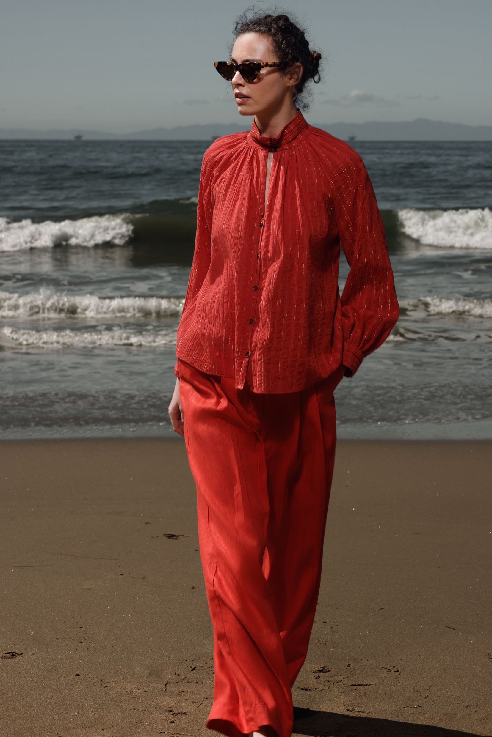 Stallion Top - Cotton Lurex Gauze - Heidi Merrick