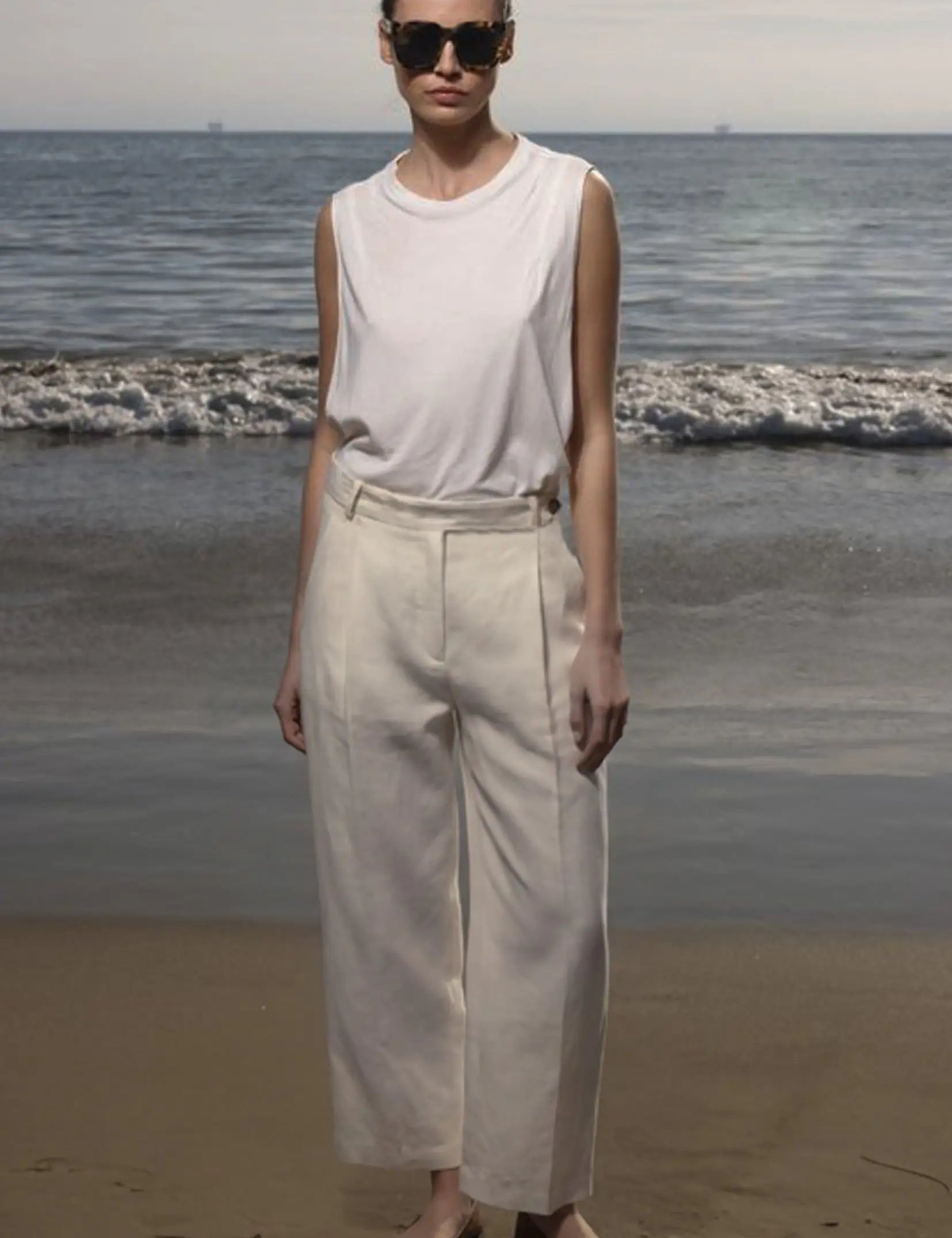 Baptise Pant - Ivory Linen - Heidi Merrick