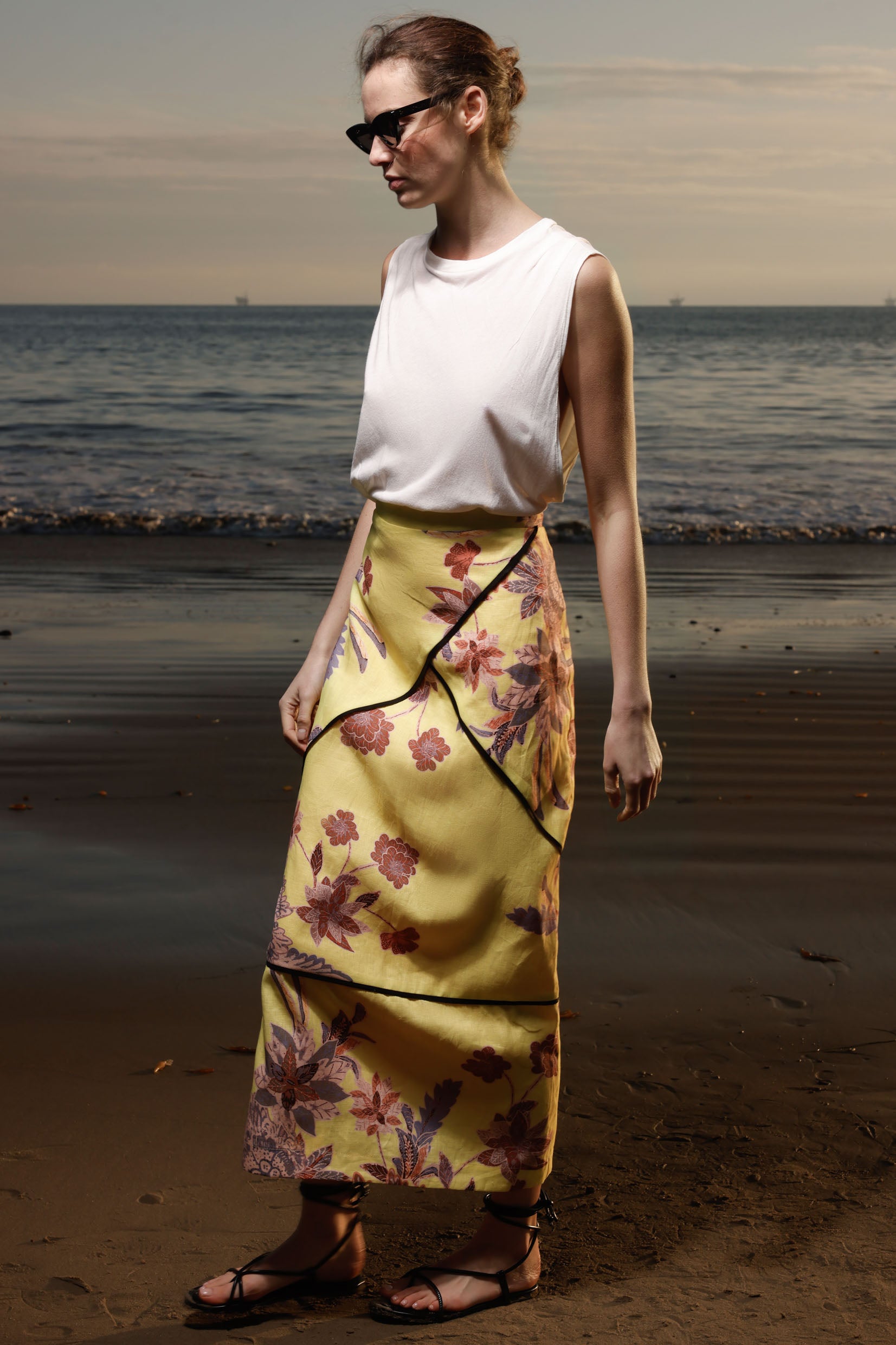 Geometry Skirt - Yellow Batik - Heidi Merrick