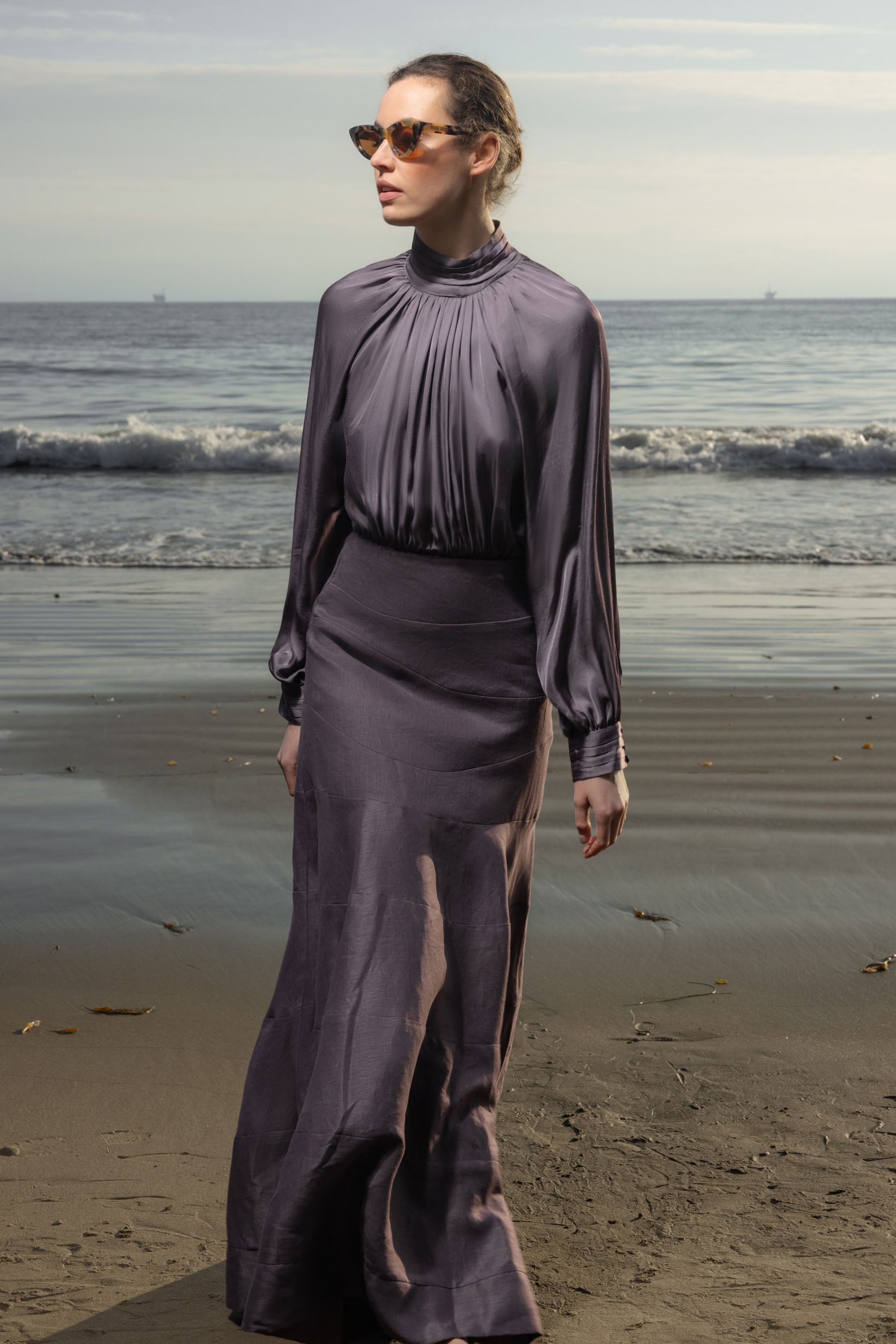 Gale Skirt - Lavender Linen - Heidi Merrick