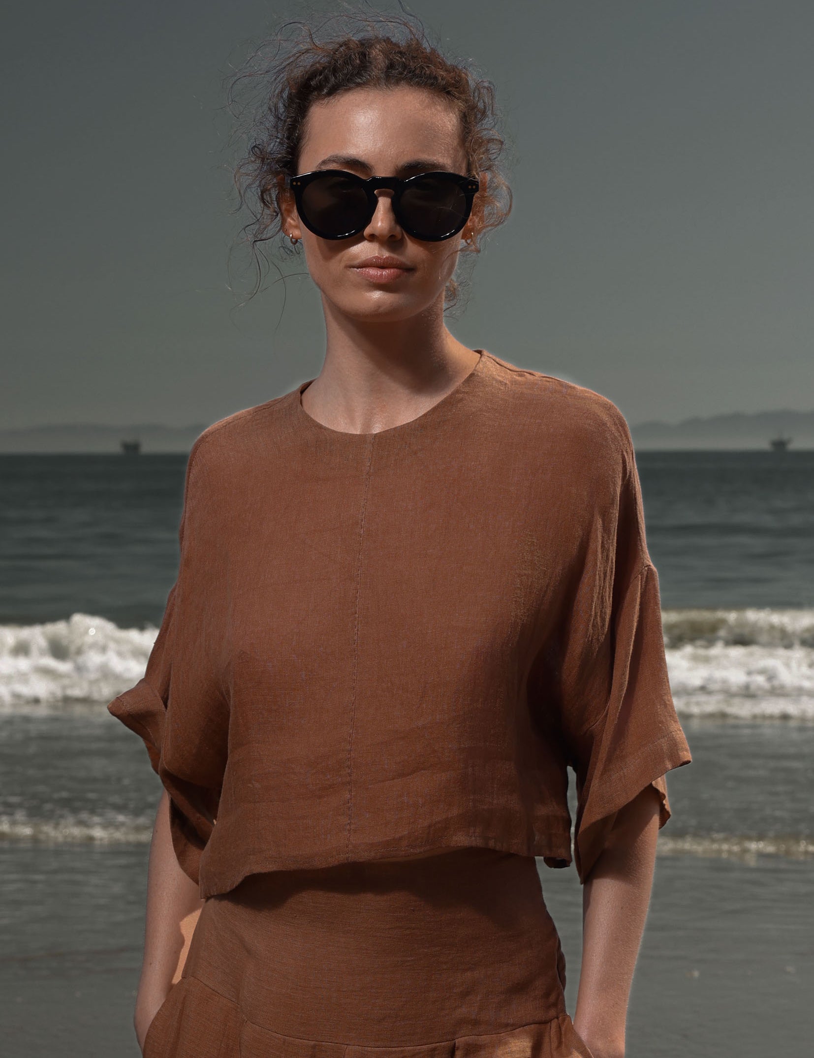 Mojave Top - Sunrise Tissue Linen - Heidi Merrick