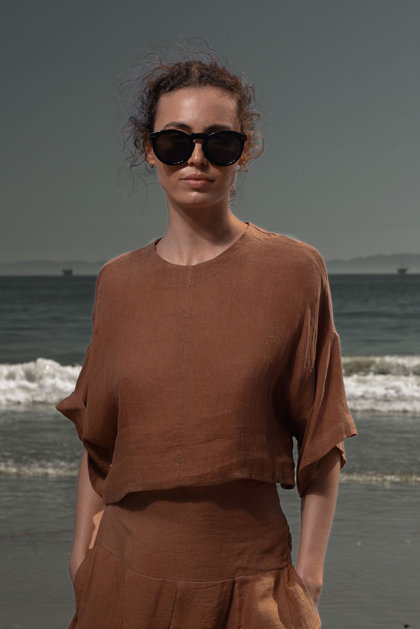Mojave Top - Sunrise Tissue Linen - Heidi Merrick