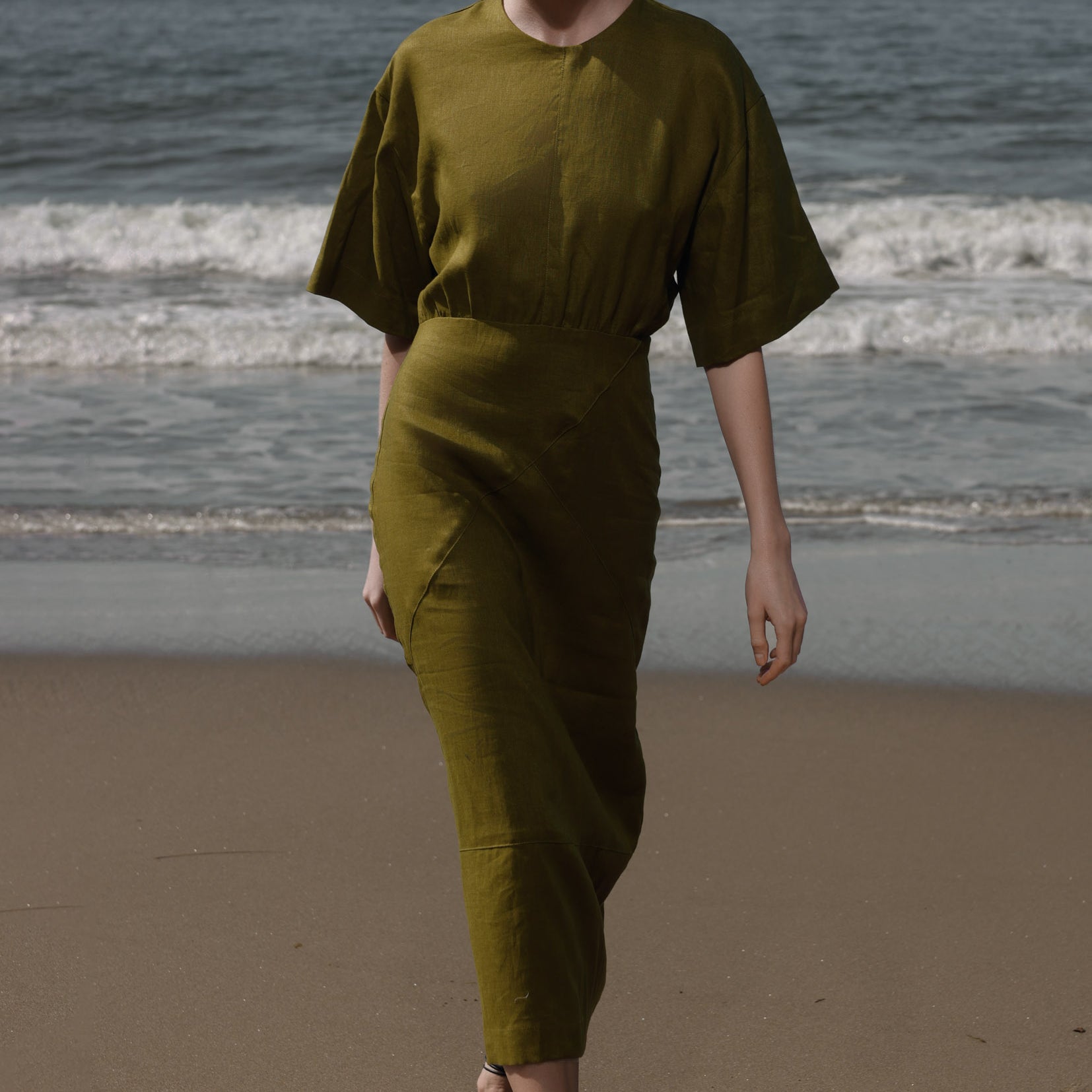 Fauna Dress - Black Linen - Heidi Merrick
