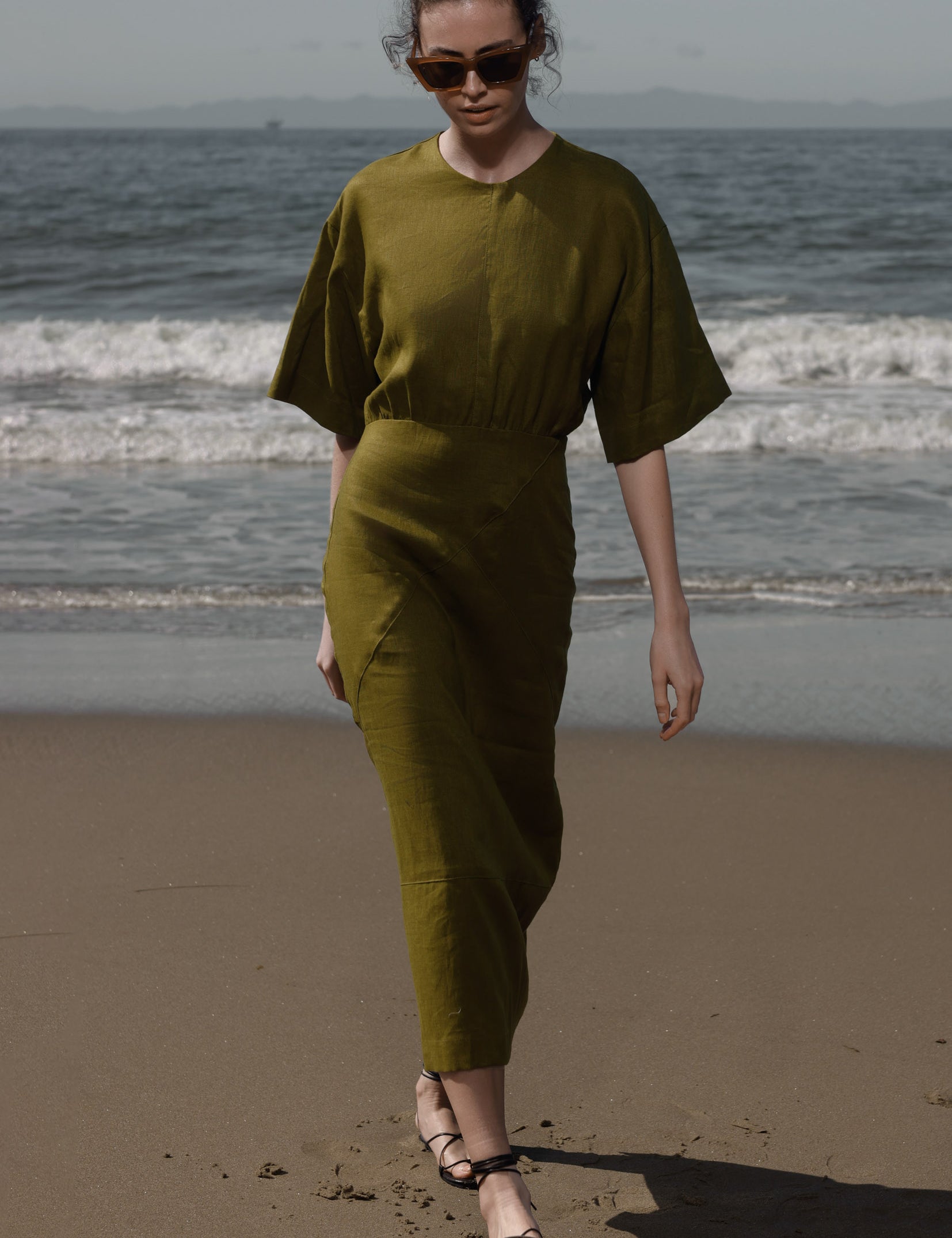 Fauna Dress - Black Linen - Heidi Merrick