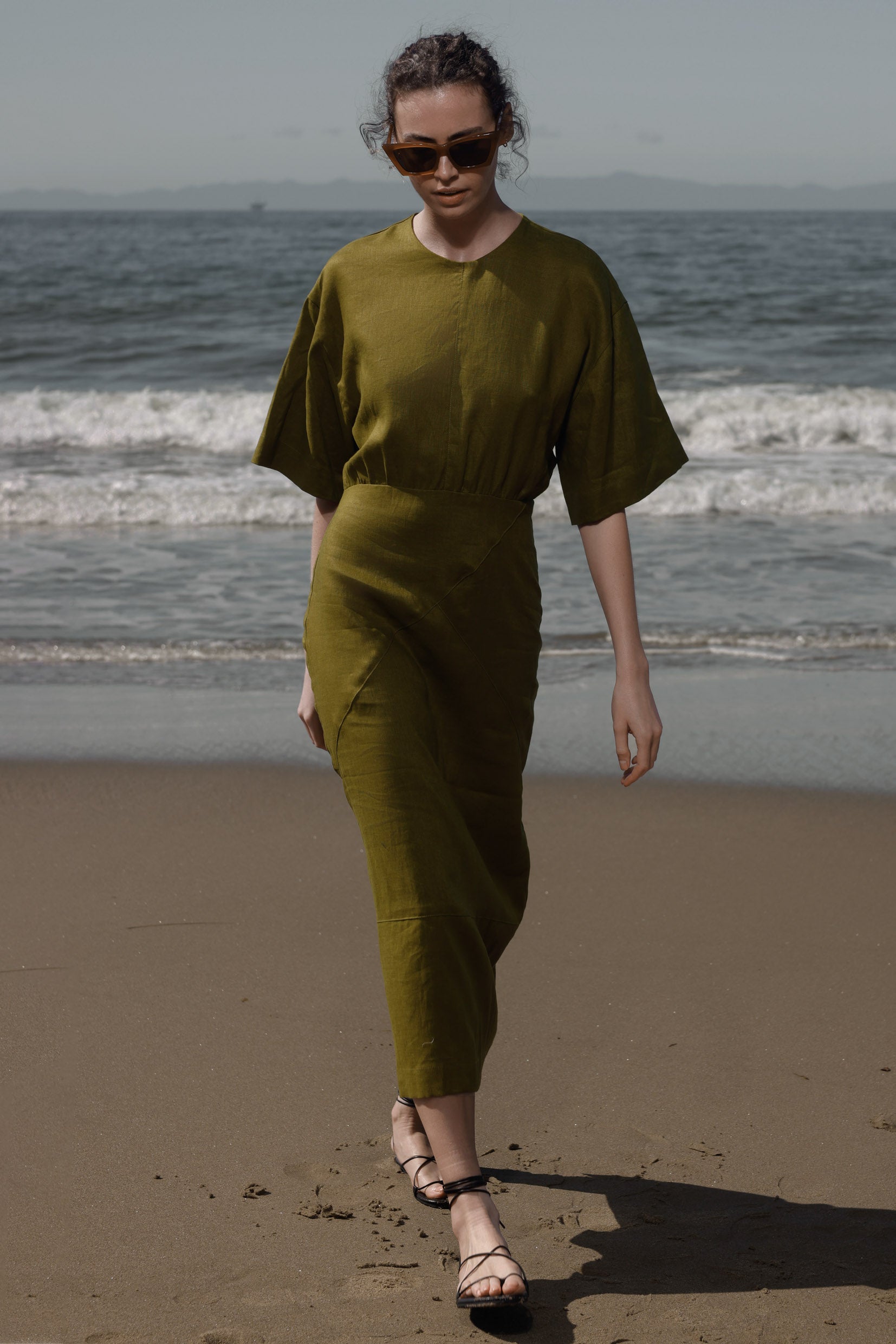 Fauna Dress - Black Linen - Heidi Merrick