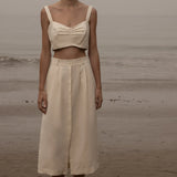Camille Skirt - Ivory Silk & Hemp - Heidi Merrick
