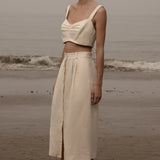 Calvi Top - Ivory Silk & Hemp - Heidi Merrick