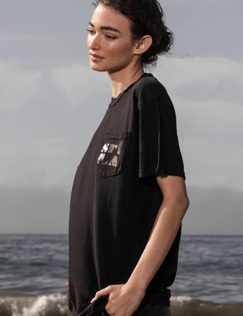 70'S SRF LA TEE - BLACK ON BLACK - Heidi Merrick