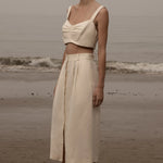 Camille Skirt - Ivory Silk & Hemp - Heidi Merrick