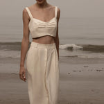 Camille Skirt - Ivory Silk & Hemp - Heidi Merrick