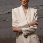 Zelda Blazer - Ivory Silk & Hemp - Heidi Merrick