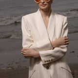 Zelda Blazer - Ivory Silk & Hemp - Heidi Merrick