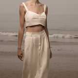 Calvi Top - Ivory Silk & Hemp - Heidi Merrick