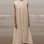 Sespe Dress - Ivory Tissue Linen - Heidi Merrick