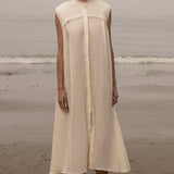 Sespe Dress - Ivory Tissue Linen - Heidi Merrick