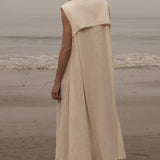Sespe Dress - Ivory Tissue Linen - Heidi Merrick