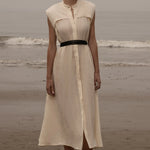 Sespe Dress - Ivory Tissue Linen - Heidi Merrick