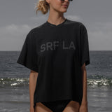 SRF LA Mustache Tee - Black on Black - Heidi Merrick