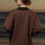Fanny Cardigan - Chocolate Houndstooth - Heidi Merrick