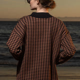 Fanny Cardigan - Chocolate Houndstooth - Heidi Merrick