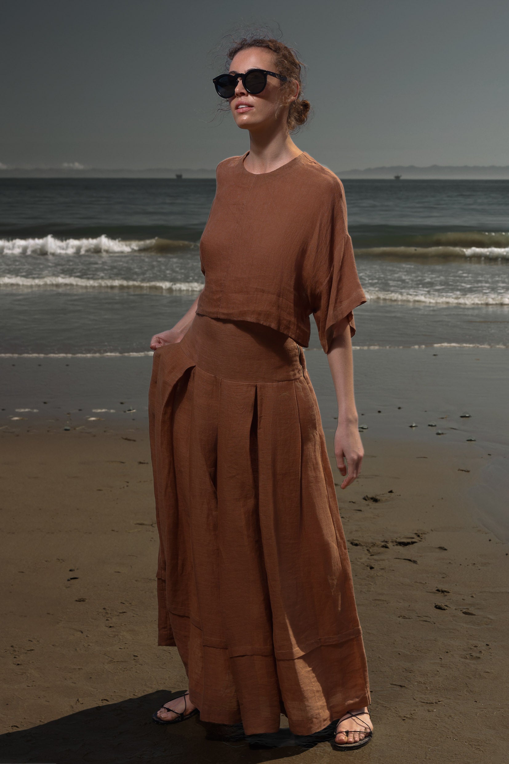 Mojave Top - Sunrise Tissue Linen - Heidi Merrick