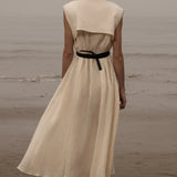 Sespe Dress - Ivory Tissue Linen - Heidi Merrick