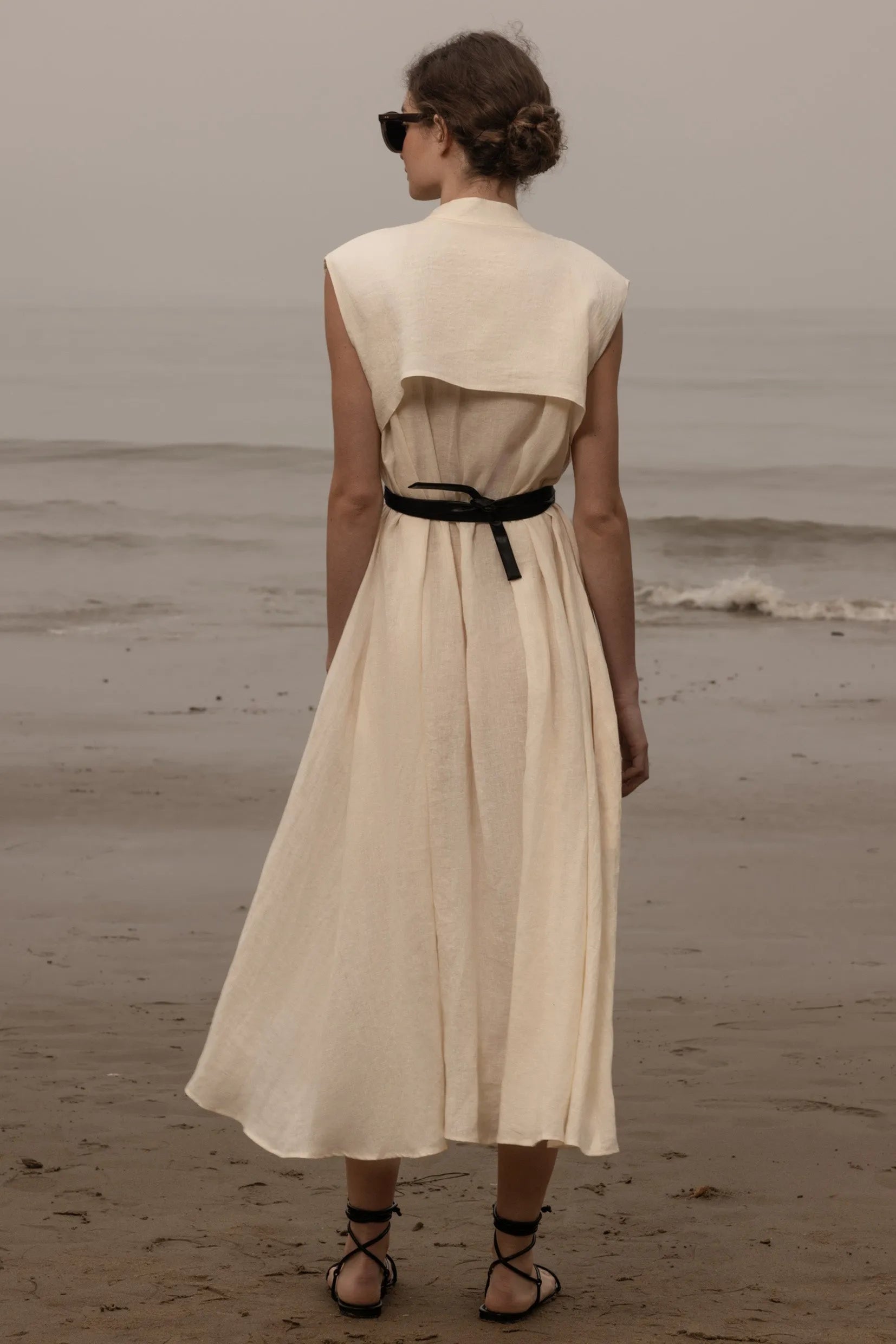 Sespe Dress - Ivory Tissue Linen - Heidi Merrick
