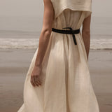 Sespe Dress - Ivory Tissue Linen - Heidi Merrick