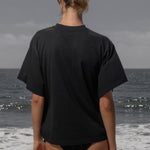 SRF LA Mustache Tee - Black on Black - Heidi Merrick