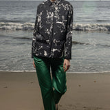 Bruno Pant - Green Moire - Heidi Merrick