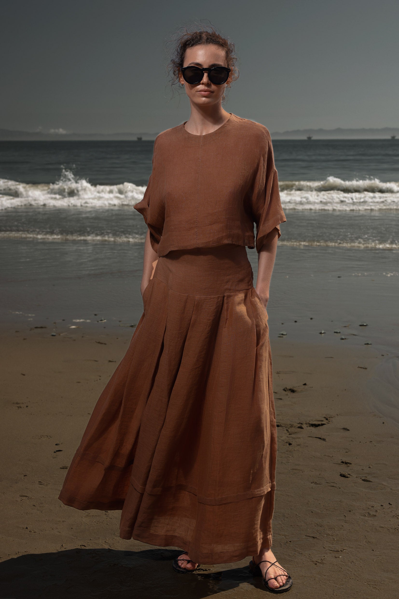 Mojave Top - Sunrise Tissue Linen - Heidi Merrick