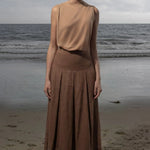 Marbella Skirt - Clay Tissue Linen - Heidi Merrick